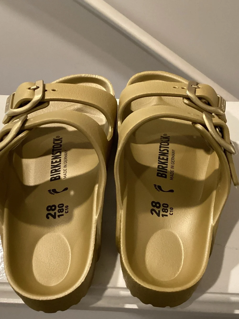 Birkenstock Kids Two-Buckle Sandals in Metallic Gold
